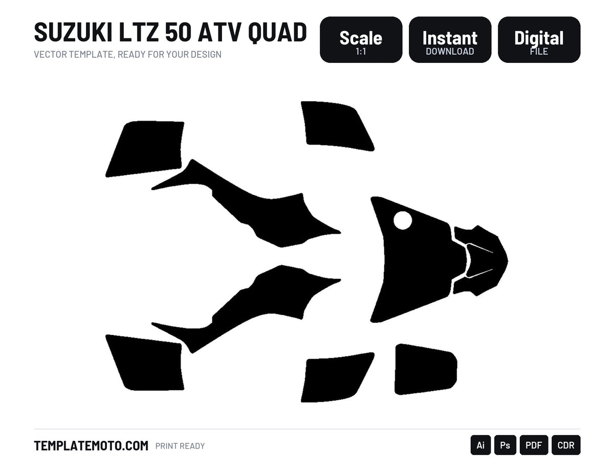 Suzuki LTZ 50 ATV Quad Graphics Template