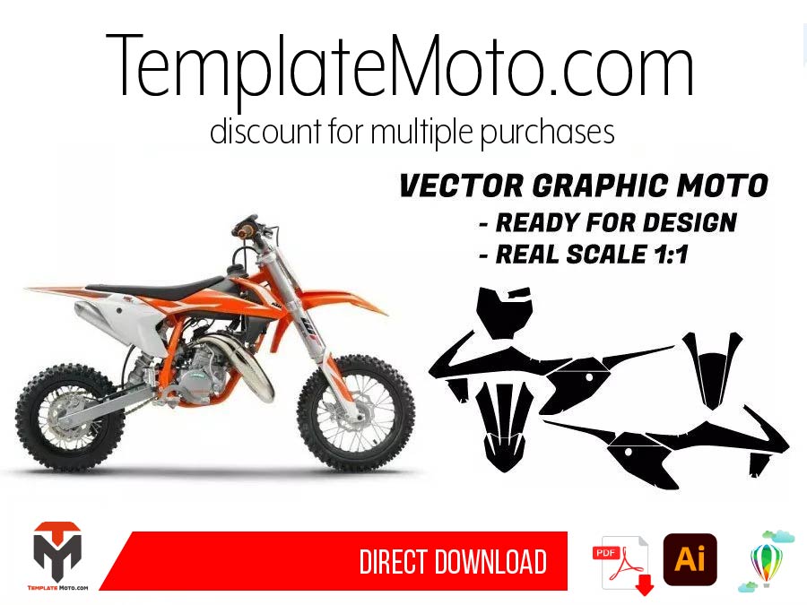 KTM SX 50 MX Motocross 2016 2017 2018 2019 2020 2021 2022 2023 Graphics Template