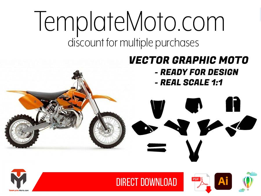 KTM SX 65 MX Motocross 2002 2003 2004 2005 2006 2007 2008 Graphics Template