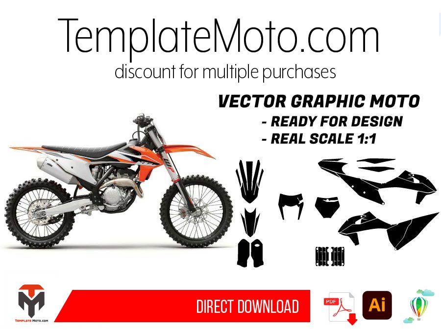 KTM EXC EXCF SX SXF 2019 2020 2021 2022 2023 Graphics Template