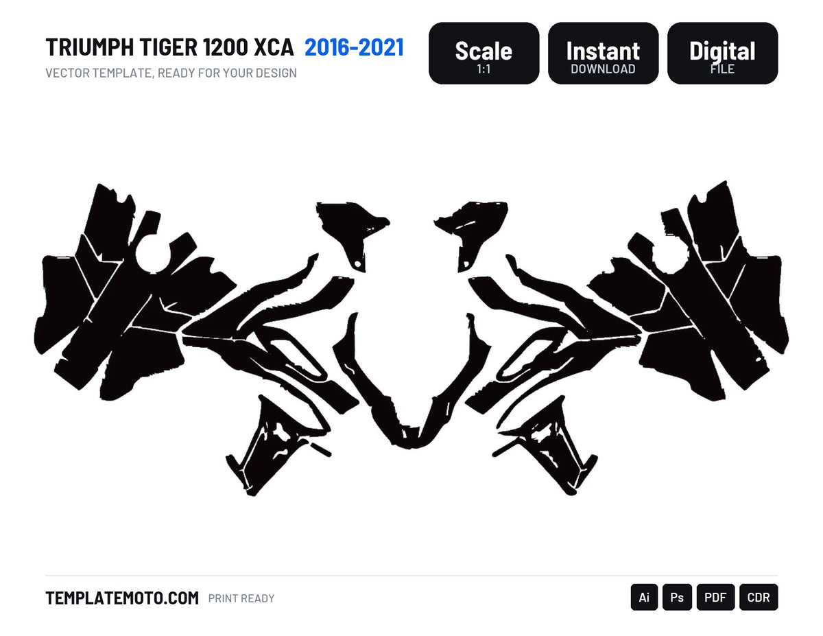 TRIUMPH TIGER 1200 XCA 2016-2021 Template vector graphics
