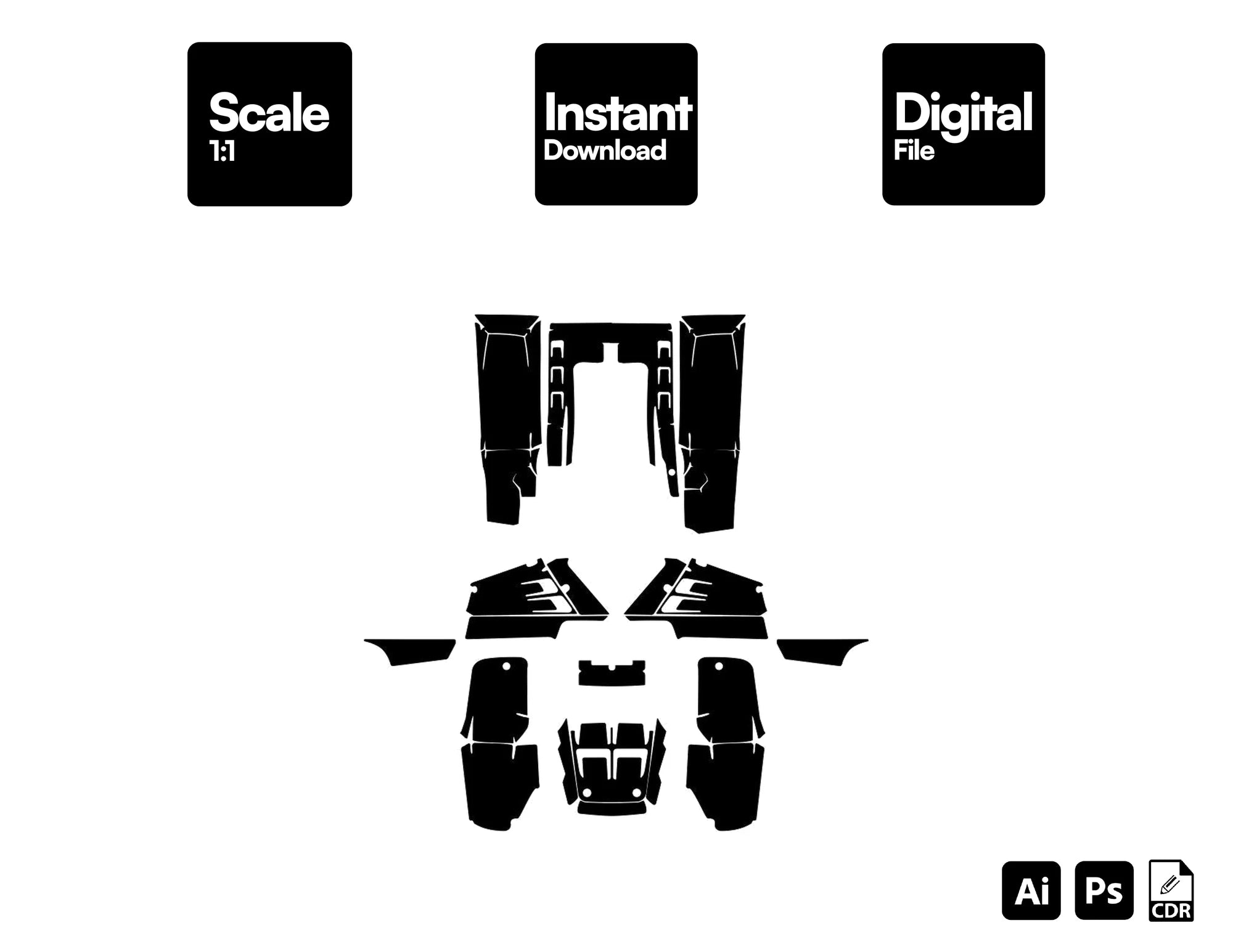 YAMAHA BANSHEE 350 ATV Vector Graphics Template