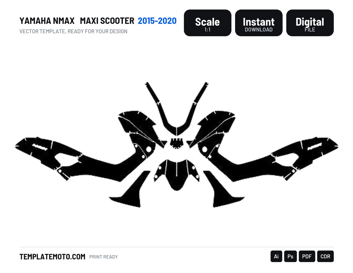 YAMAHA NMAX 2015-2020 Maxi Scooter Graphics Template Vector