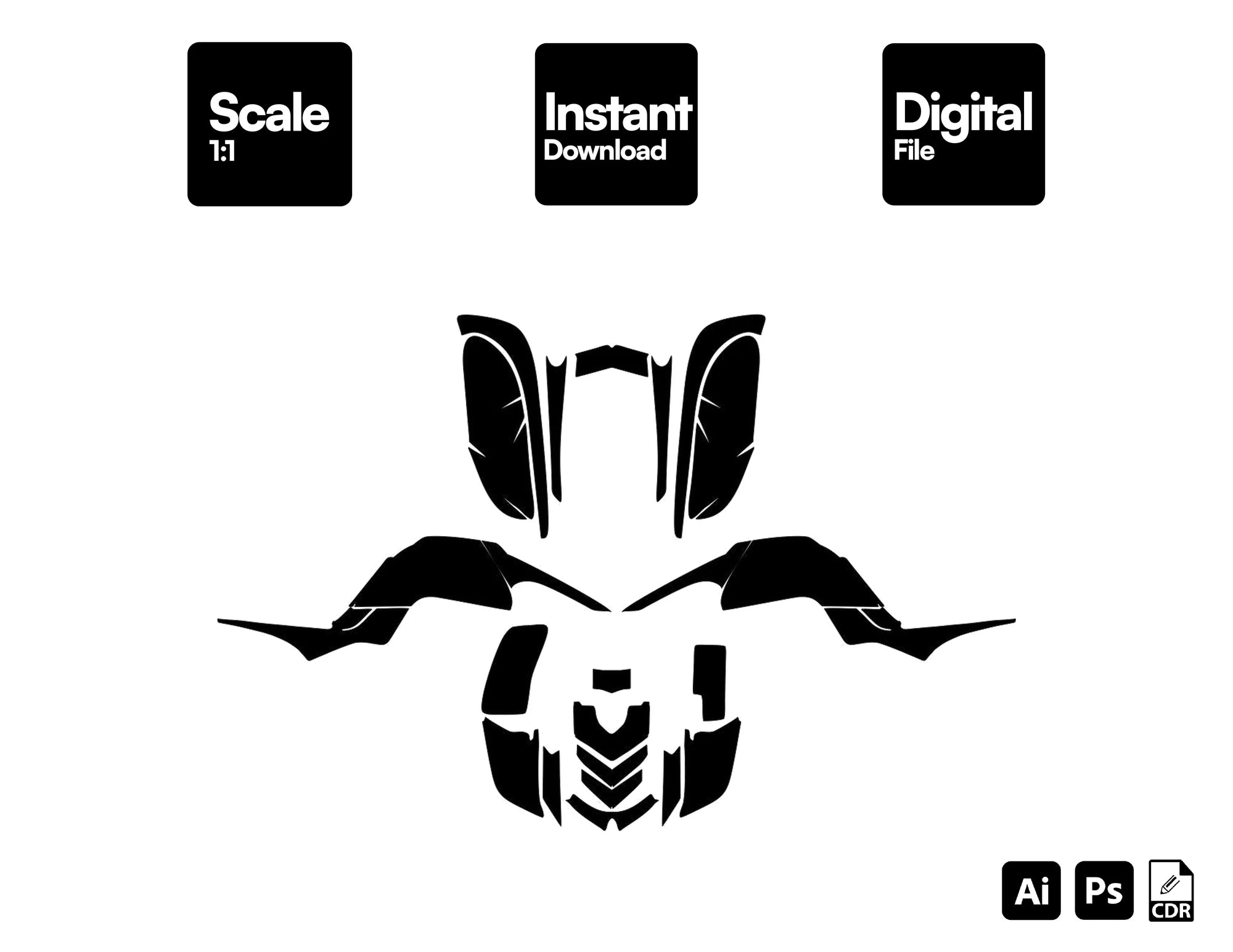 YAMAHA RAPTOR 660 ATV Vector Graphics Template