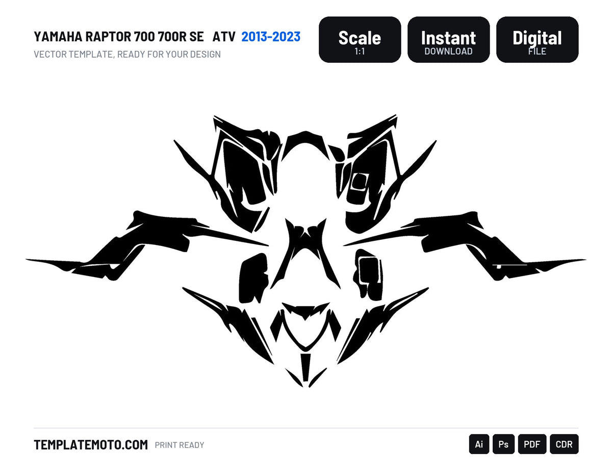 YAMAHA RAPTOR 700 700R SE 2013-2023 ATV Vector Graphics Template