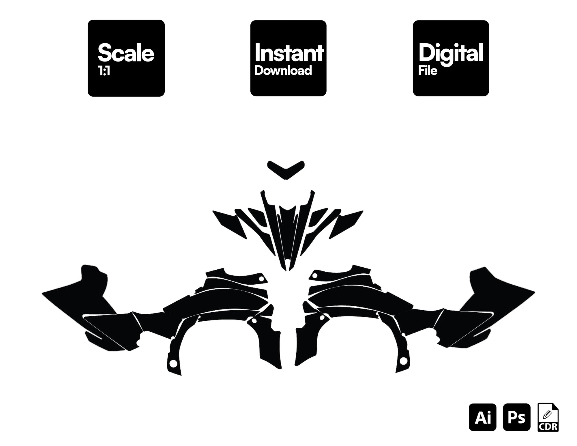 Yamaha YFZ-R 450 ATV Quad 2009 2010 2011 2012 2013 Graphics Template