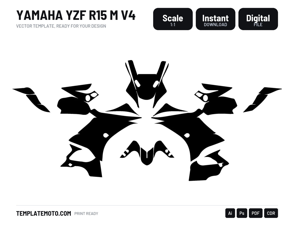 YAMAHA YZF R15 M V4 Graphics Template Vector