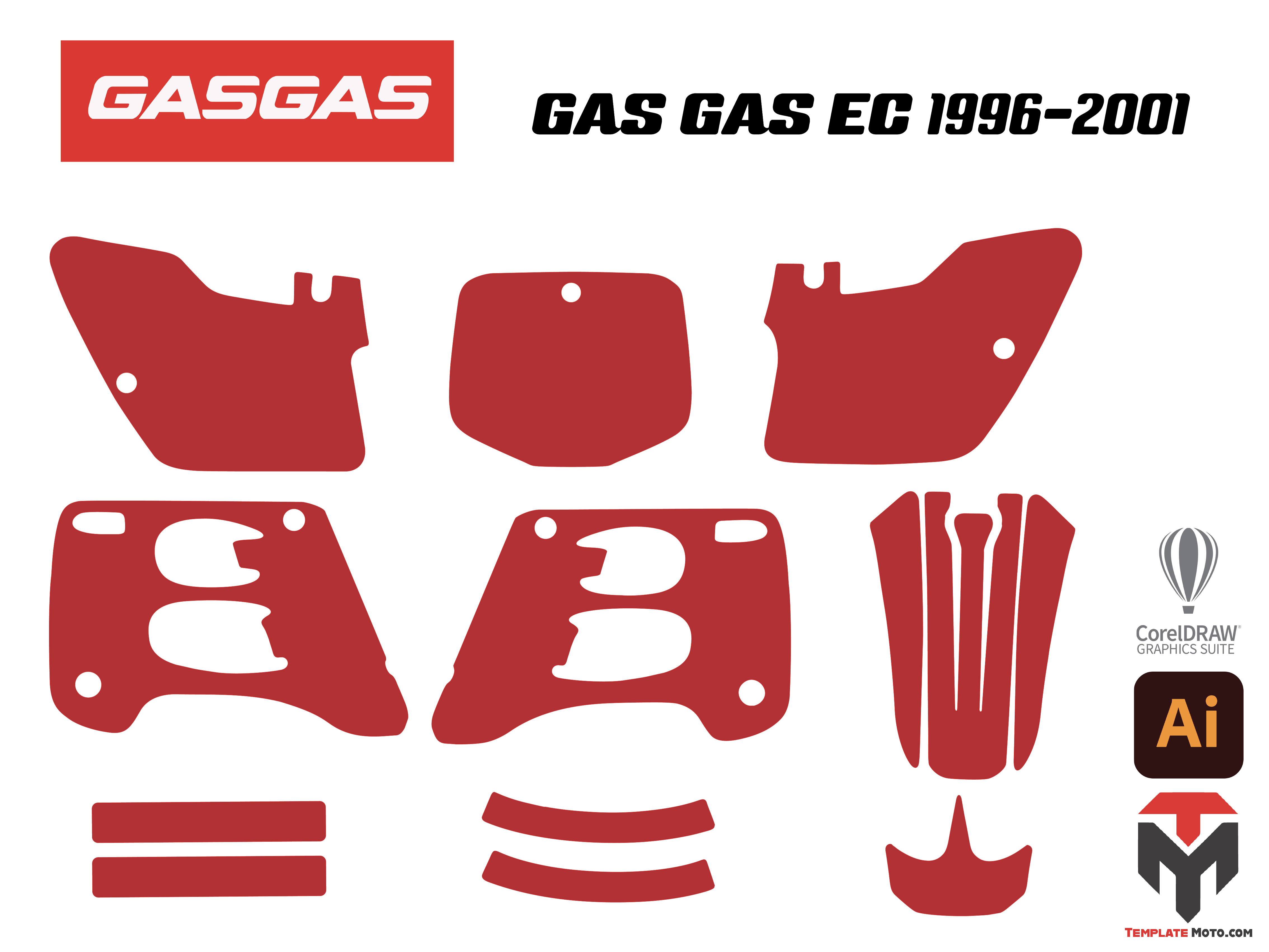 GAS GAS EC 1996 1997 1998 1999 2000 2001 Graphics Template