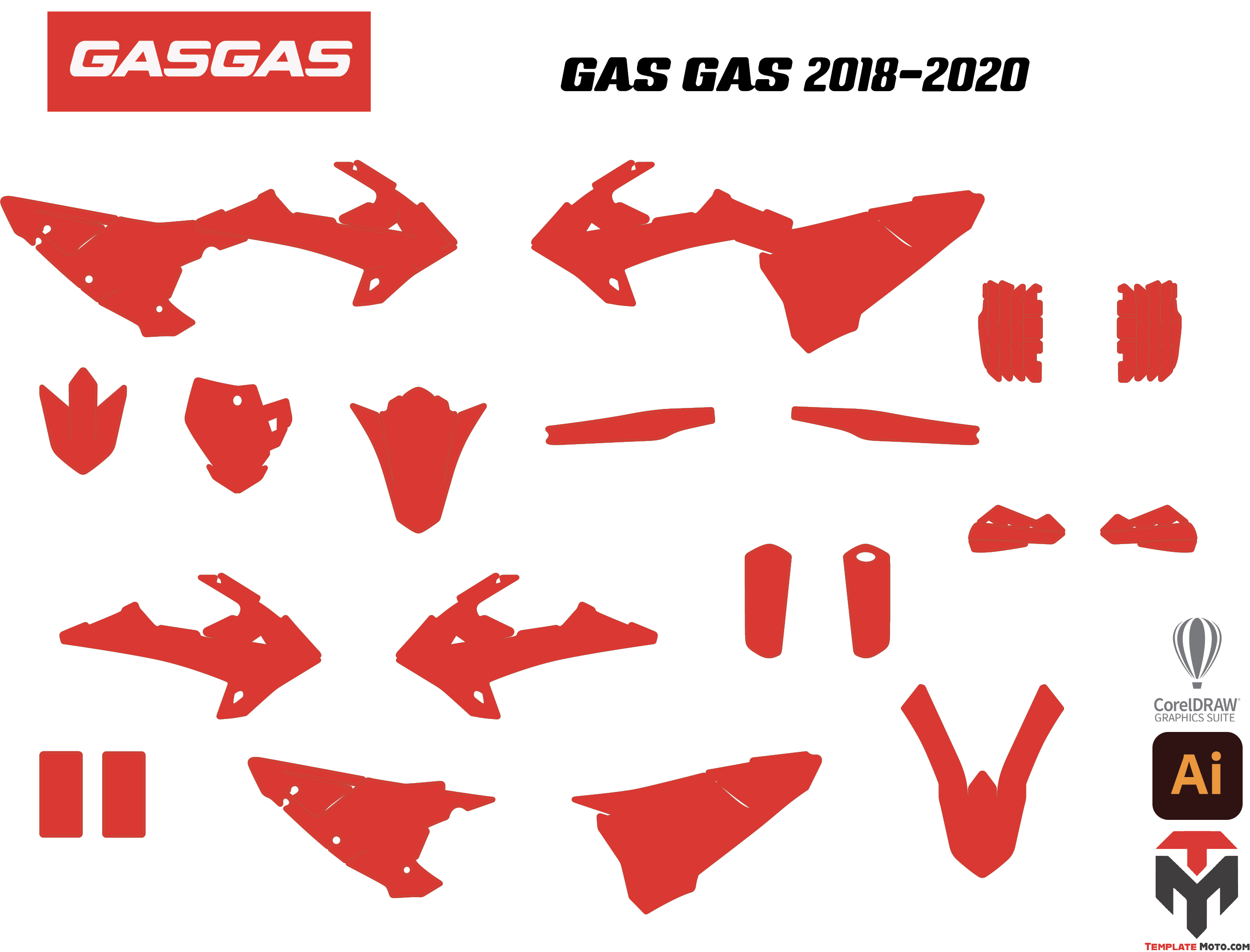 GAS GAS XC 2018 2019 2020 Graphics Template
