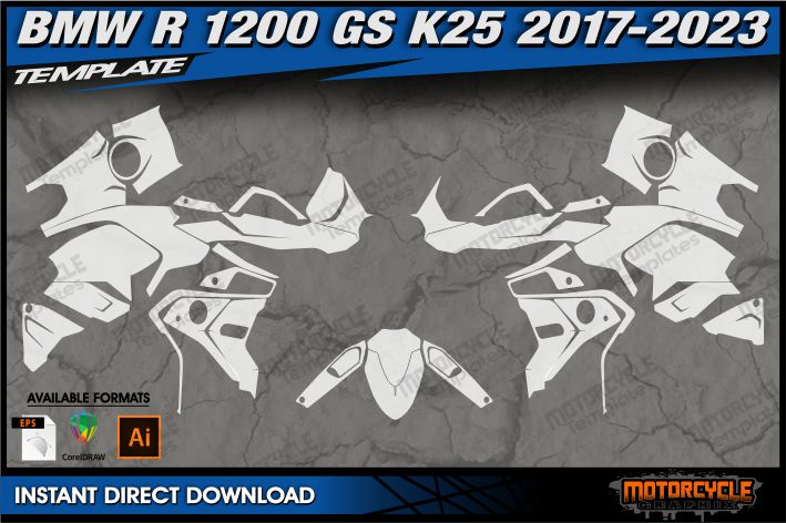 BMW R 1200 GS K25 R 1200 GS 2017-2023 Street Bike Graphics Template Vector