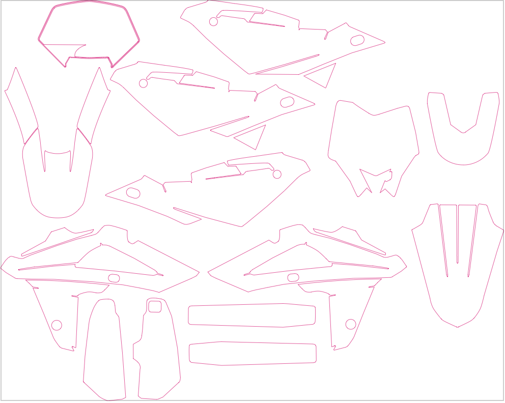 Husqvarna TE TC 450 511 Enduro MX Motocross 2008 2009 2010 Graphics Template