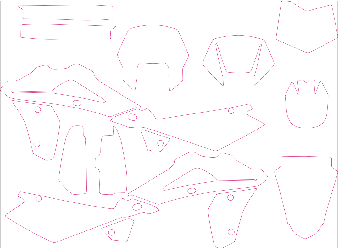 Husqvarna WR 250 300 Enduro 2007 2008 2009 2010 2011 2012 2013 Graphics Template