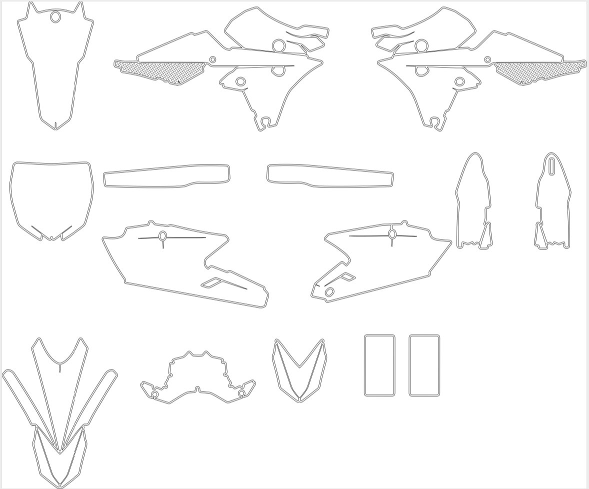 Yamaha YZF 250 450 MX Motocross 2014 2015 2016 2017 Graphics Template