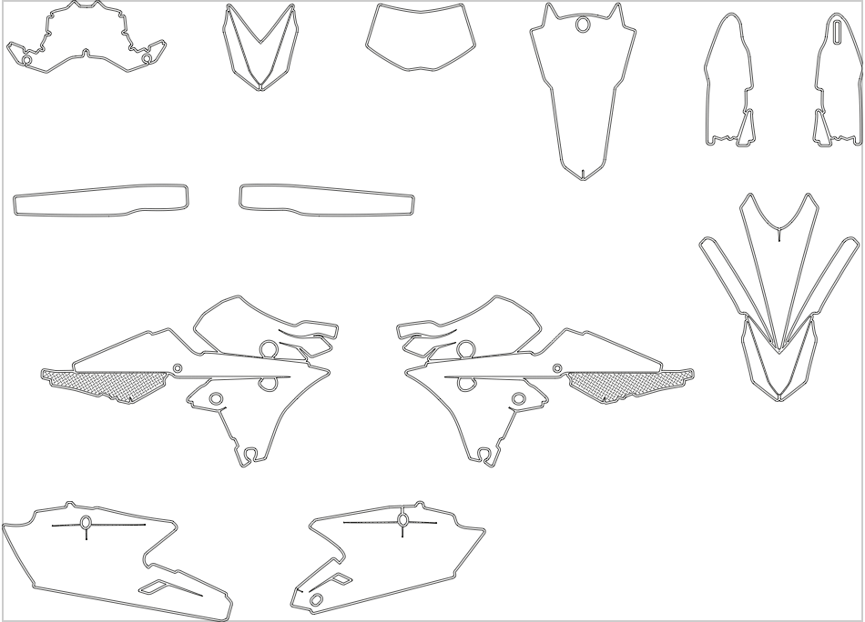 Yamaha WRF 250 Enduro 2015 2016 2017 2018 Graphics Template