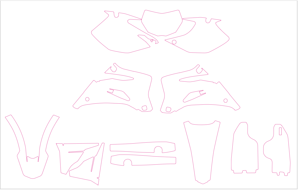 Yamaha WRF 250 Enduro 2007 2008 2009 2010 2011 2012 2013 2014 Graphics Template