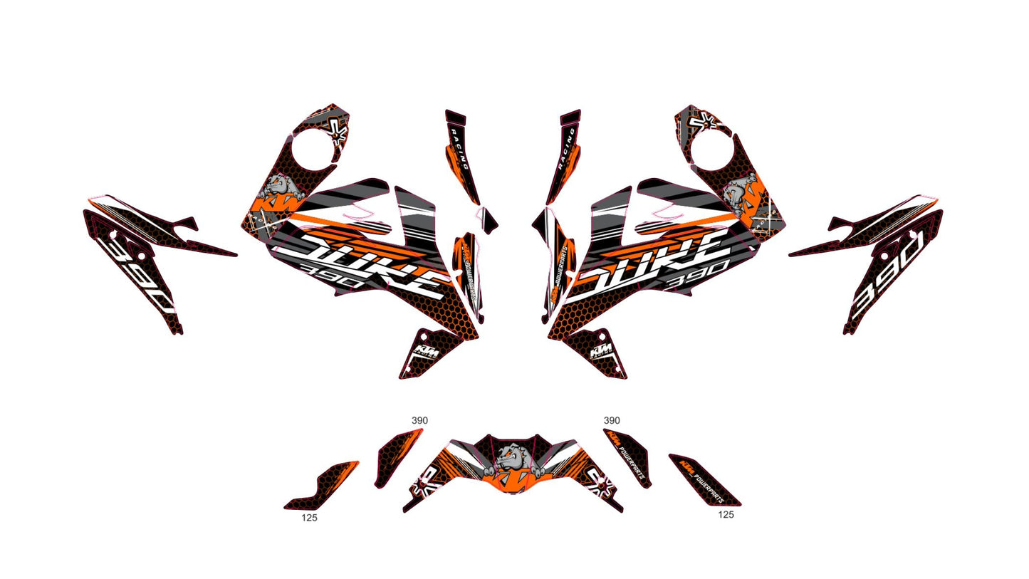 KTM DUKE 125 390 2017-2020 VECTOR GRAPHICS