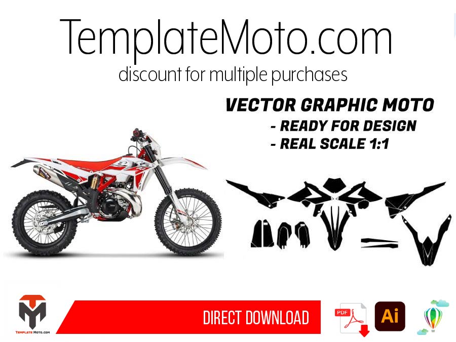 Beta RR 125 (2018-2019) ENDURO MX SUPERMOTO Graphics Template Vector
