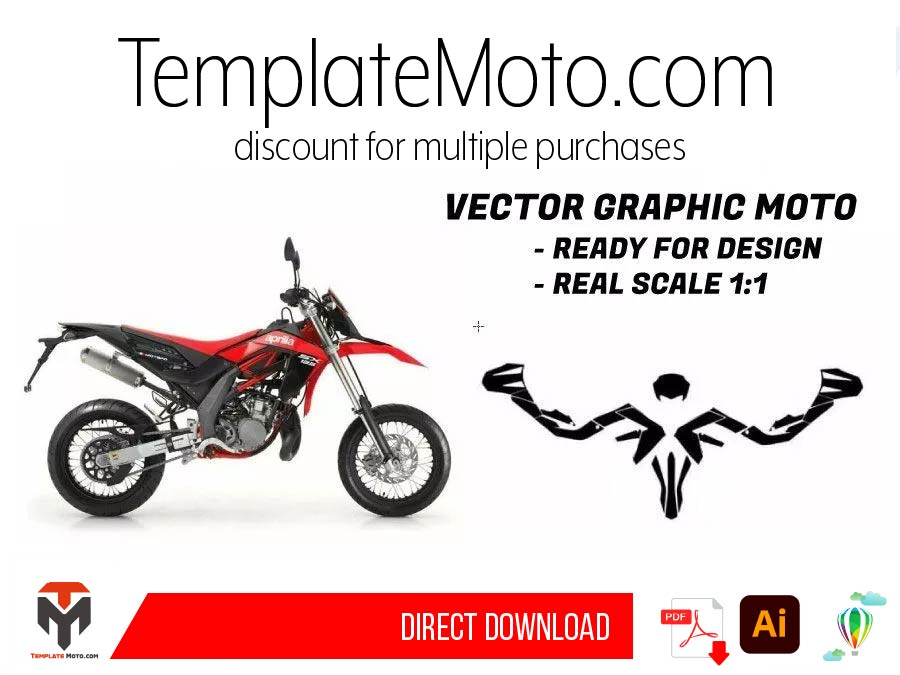 APRILIA SX 50 50cc Graphics Template Vector enduro