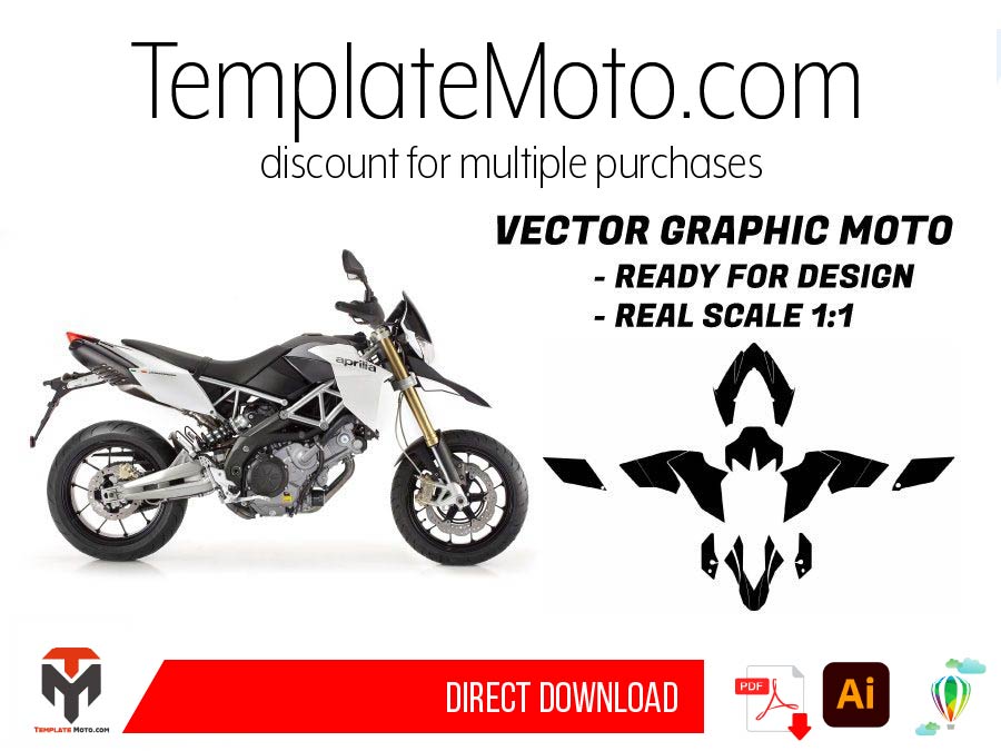 Aprilia 750 Dorsoduro (2008-2014) Streetbike Graphics Template Vector