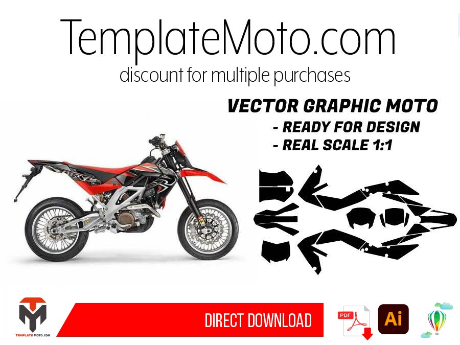 Aprilia SXV 450 RXV 550 (2006-2013) ENDURO MX SUPERMOTO Graphics Template Vector