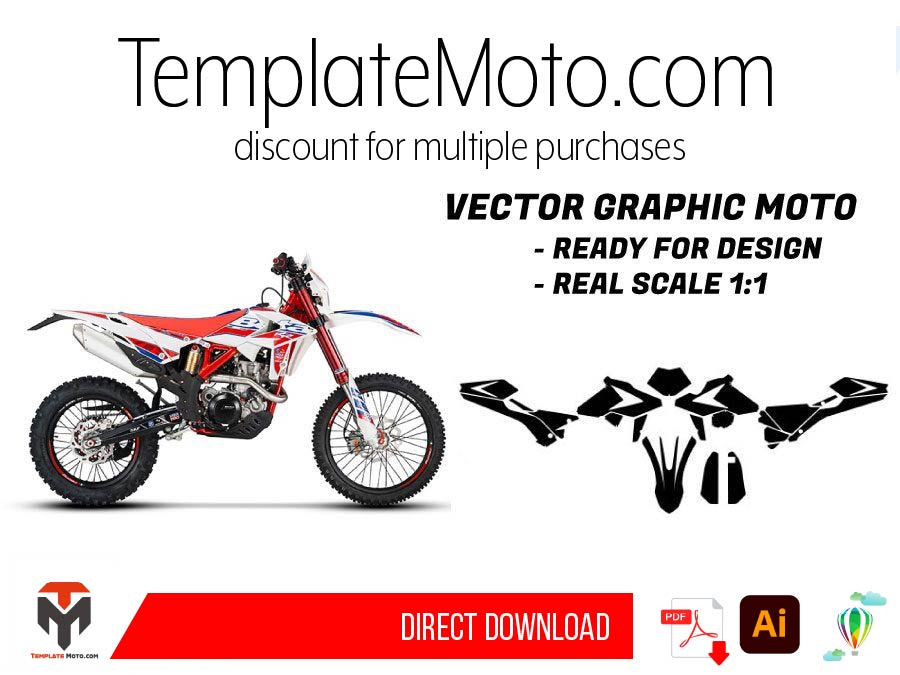 Beta RR 125 (2018-2019) ENDURO MX SUPERMOTO Graphics Template Vector