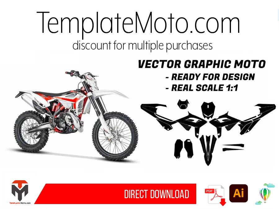 Beta RR Enduro (2020-2023) ENDURO MX SUPERMOTO Graphics Template Vector