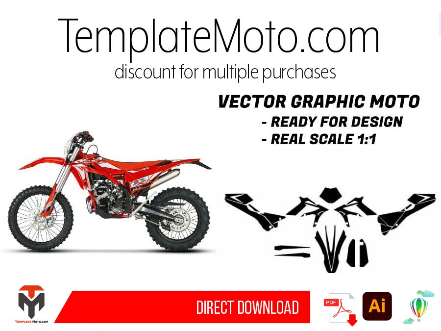 Beta Xtrainer Enduro All Models 2015 2016 2017 2018 2019 ENDURO MX SUPERMOTO Graphics Template Vector