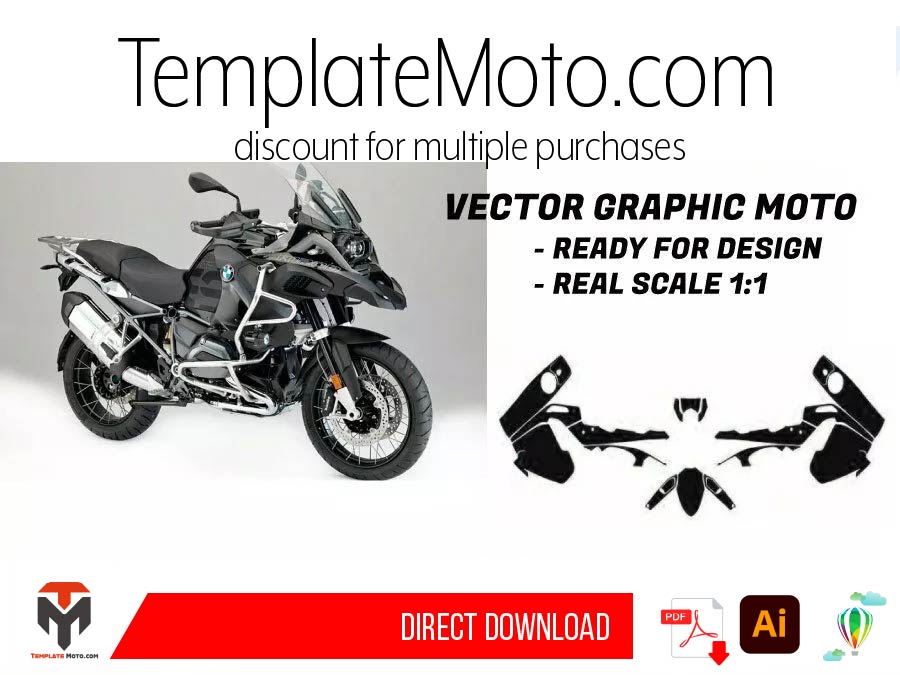 BMW R 1200 GS Adventure (K51) Streetbike Graphics Template Vector