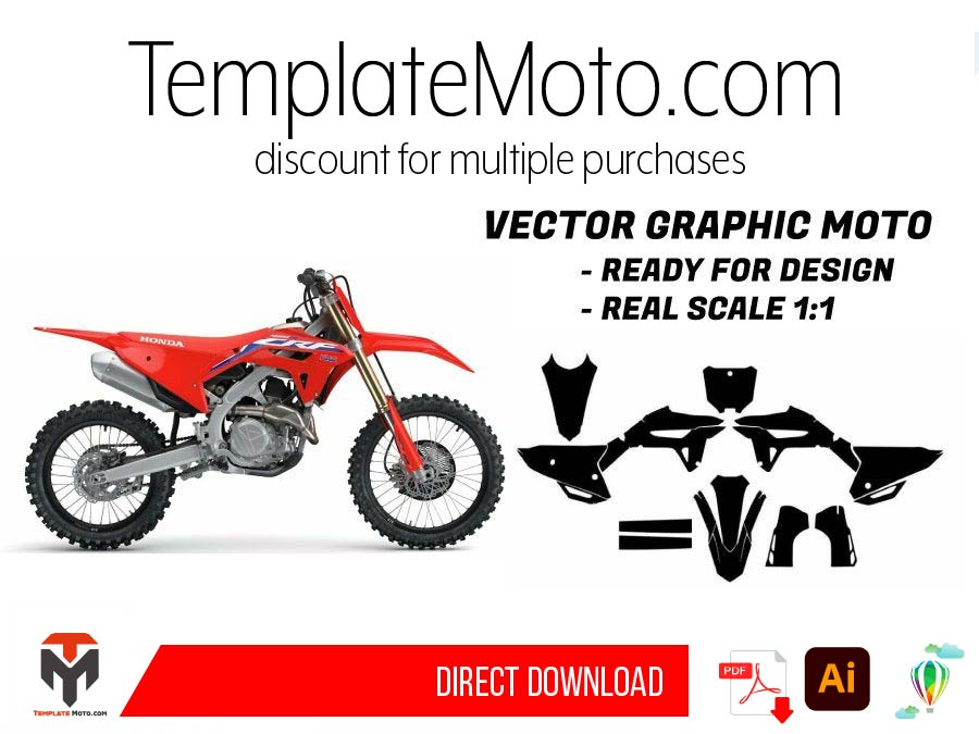 Honda 450 CRF (2021-2022) Vector Graphics Template