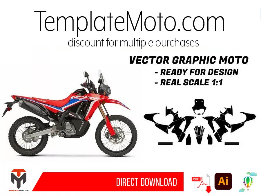 Honda 250 / 300 CRF RALLY (2021-2022) Vector Graphics Template