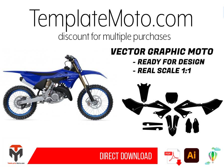 Yamaha 125 / 250 YZ (2022-2023) Graphics Template Vector