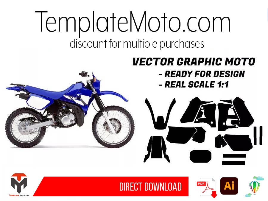 Yamaha 125-200 DTR (1989-2004) Graphics Template Vector