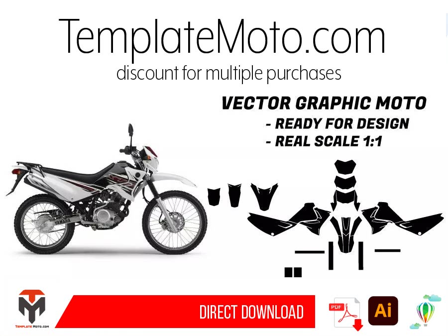 Yamaha 125 XTZ Graphics Template Vector