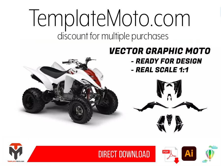 Yamaha 350 Raptor (All Years) Graphics Template Vector