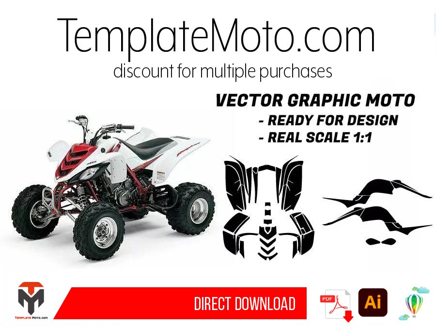 Yamaha Raptor 660 ATV Quad Graphics Template