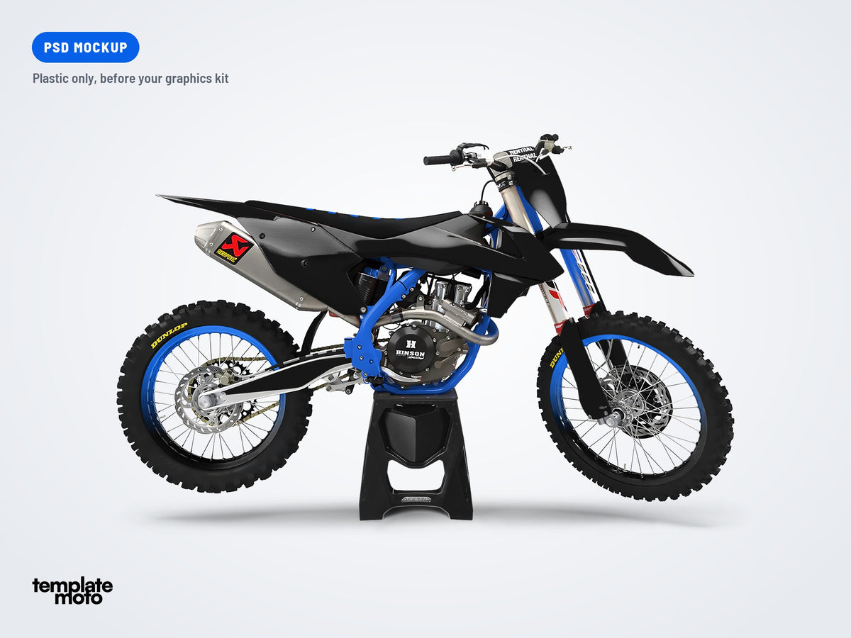 The same KTM SX SXF 2016-2018 and EXC 2017-2019 mockup, plastic only, before the graphics kit