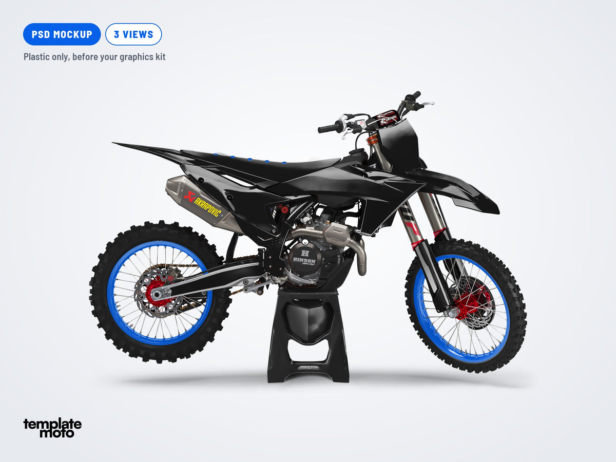 The same KTM SX SXF 2023-2025 and EXC 2024-2026 mockup, plastic only, before the graphics kit