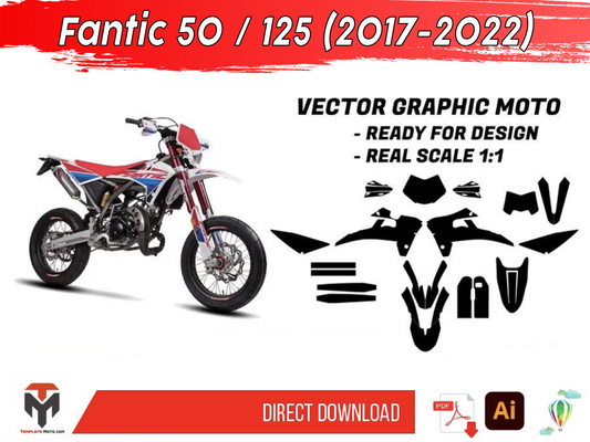 Fantic 50 / 125 (2017-2022) Graphics Template Vector