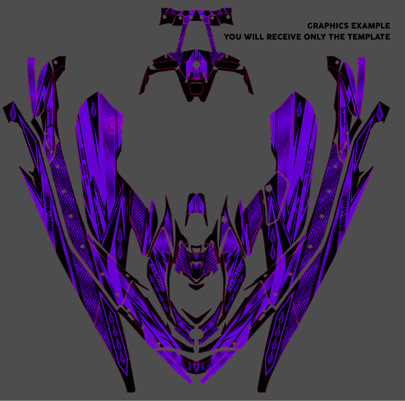 SEA DOO SPARK TRIXX 2UP 3UP 2024-2026 Jetski Graphics Template Vector