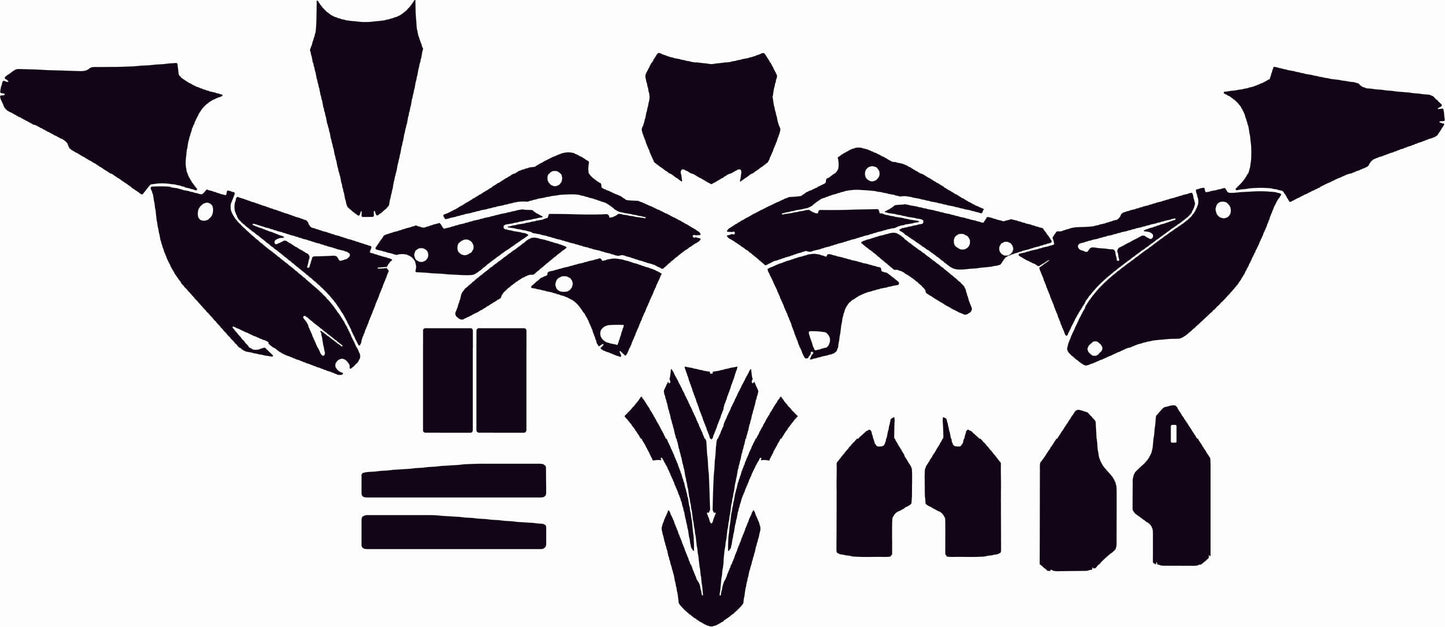 KAWASAKI KX 250F KXF 250 2013-2016 V2 Street Bike Graphics Template Vector