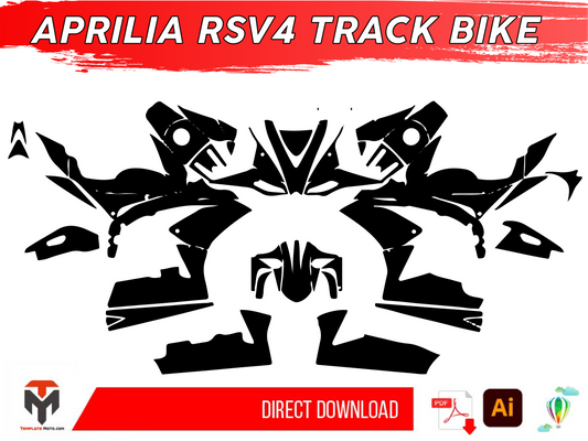 APRILIA RSV4 TRACK BIKE Street Bike Graphics Template Vector