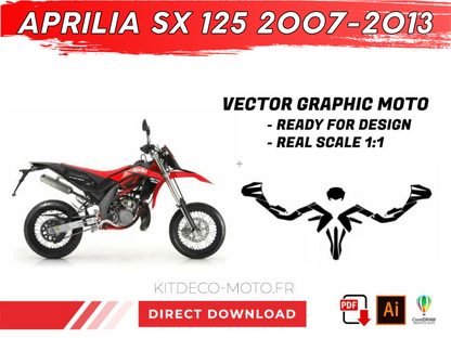 APRILIA SX 125 2007-2013 Graphics template vector