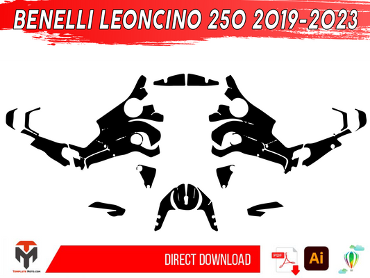 BENELLI LEONCINO 250 2019-2023 Street Bike Graphics Template Vector