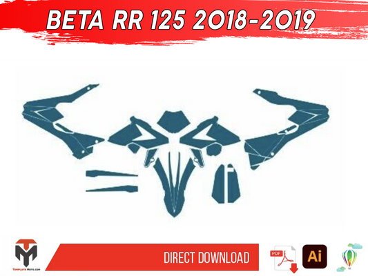 BETA RR 125 2018-2019 ENDURO MX SUPERMOTO Graphics Template Vector