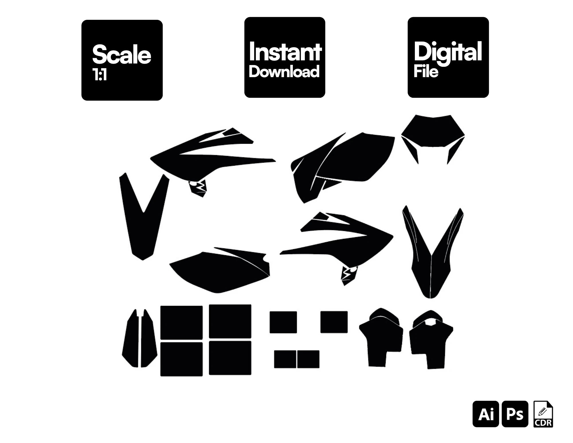Beta RR 4T Enduro All Models 2007 2008 2009 ENDURO MX SUPERMOTO Graphics Template Vector