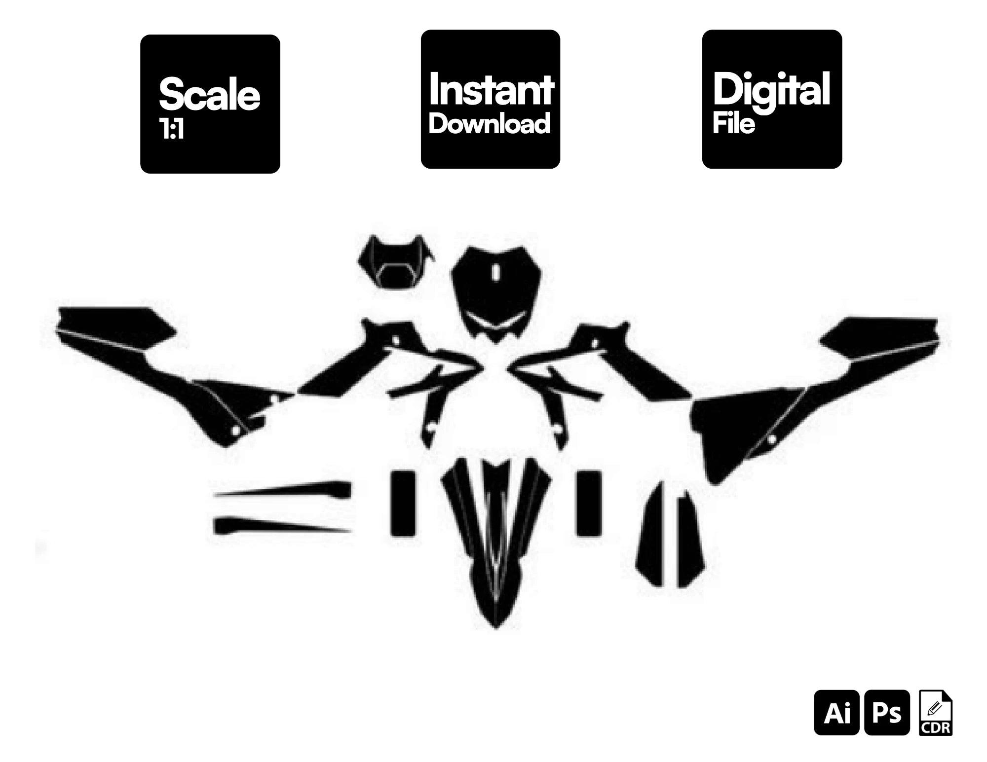 BETA XTRAINER 250 300 2020-2022 ENDURO MX SUPERMOTO Graphics Template Vector