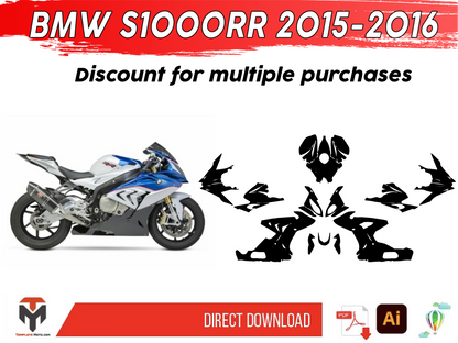 BMW S1000RR 2015-2016 Original Fairing Template Vector Graphics