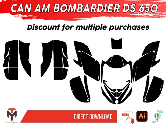 CAN AM BOMBARDIER DS 650 ATV Graphics Template Vector