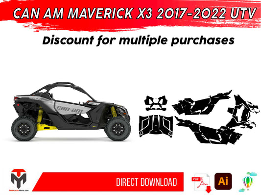 CAN AM MAVERICK X3 2017-2022 UTV Graphics Template Vector