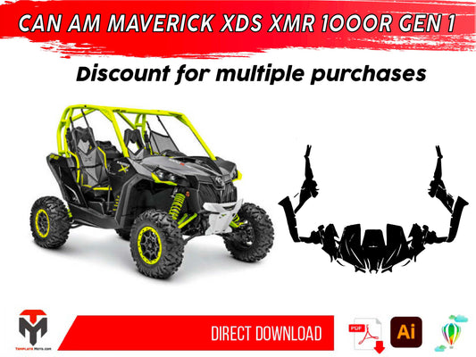 CAN AM MAVERICK XDS XMR 1000R GEN 1 UTV Graphics Template Vector